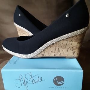 LifeStride Wedge Espadrille Pump Cork Heel Sz.8